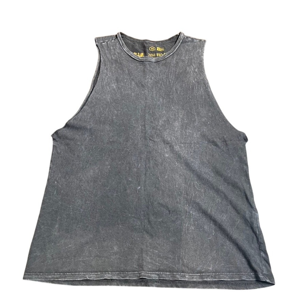 RVCA Women's Black Acid Wash Sleeveless Tank Top Artist‎ Network Program XS